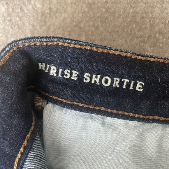 American Eagle Shorts Womens 2 Hi-Rise Shortie Cut Off 4" Inseam Dark Wash Denim - Picture 3 of 8